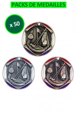 Lot de 50 Méd 50mm Golf-707-202