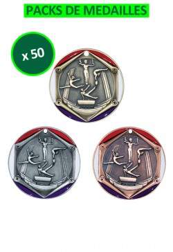 Lot de 50 Méd 50mm Gymnastique-707-270