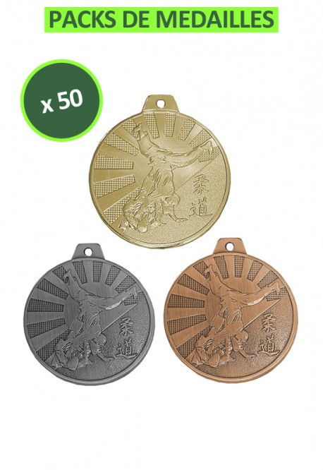Lot de 50 Méd 50mm Judo-LBP006