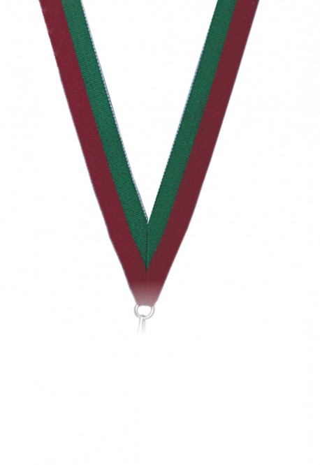 Ruban 22 mm Vert-Rouge - 6042