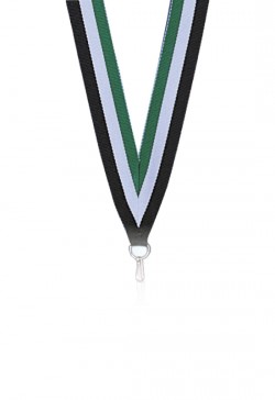 Ruban 22 mm Vert-Blanc-Noir - 6046