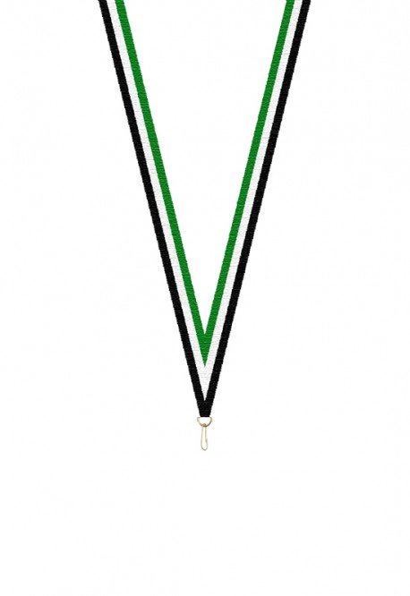 Ruban 10 mm Vert-Blanc-Noir – 6046-1