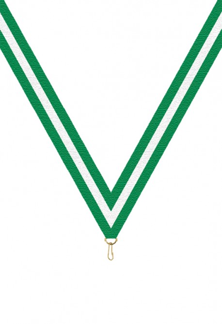 Ruban 10 mm Vert-Blanc-Vert – 6052-1
