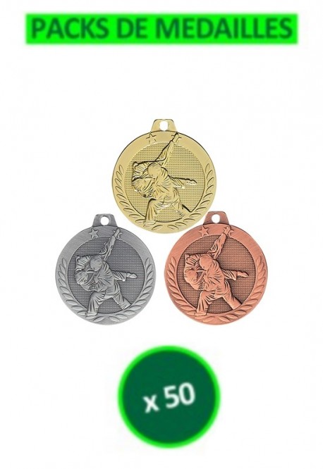 Lot de 50 Medailles Judo 40mm