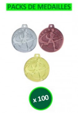 Lot de 100 Médailles  32mm Course a pied Cross Q-60