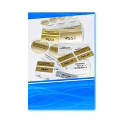 lot de 100 étiquettes 50x23 mm dorée